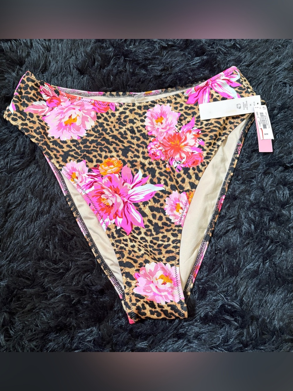 Victoria's Secret Pink Floral Leopard Print Bikini Bottom